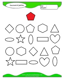 okul öncesi çocuklar için Geometrik Şekilleri Boya çalışma sayfaları